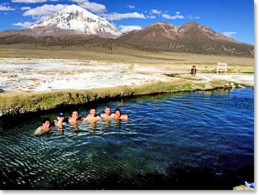 The perfect way to end a climb – soaking in natural hot springs!