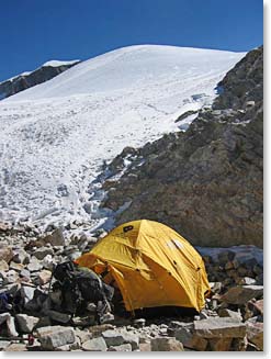 Camping on Huyana Potosi