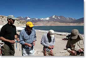 BAI guide reviews climbing skills with the climbers