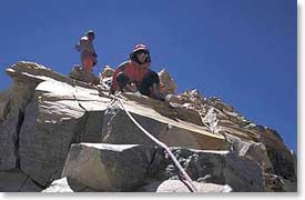 Easy rock section near the summit of Ojos