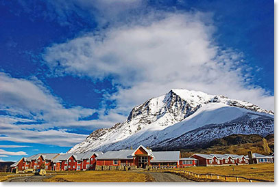 Entering our hotel at Torres del Paine National Park