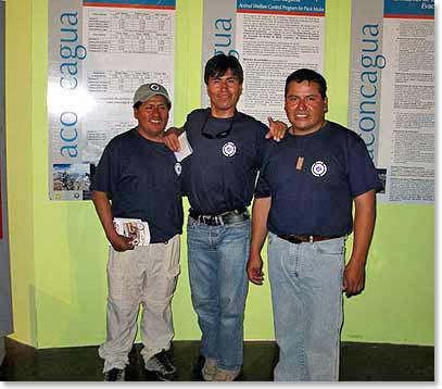 Simon, Juancho, and Oswaldo, part of the BAI guide team for this expedition