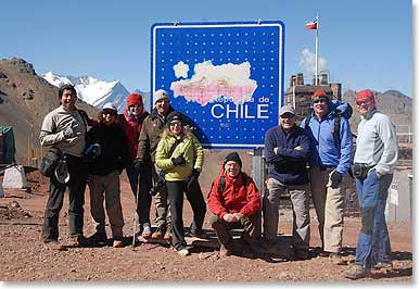 our team at the Chilean border