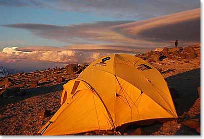 One of a few tents waiting for us at Nido De Condores Camp