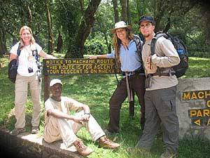 Climbers at the Machame Gate