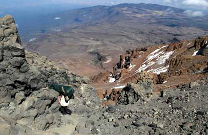 Climbing to high camp