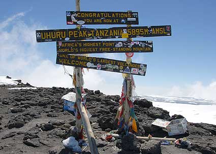 The summit of Kilimanjaro