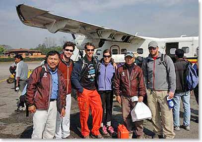 On route landing safely on the famous Lukla ‘short’ runway