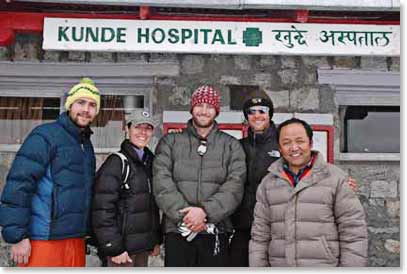 Visit and contribution made to the Khunde Hospital