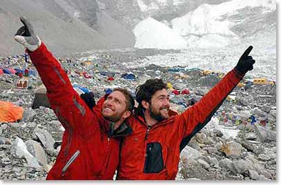 Team in front of the Khumbu ice field