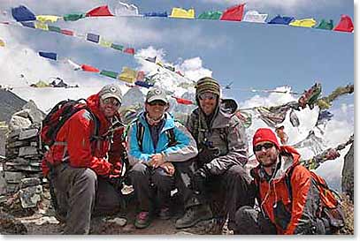 Nepalese prayer flags outlining Everest