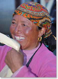 Nim Puthi, who will take our yaks to Everest Base Camp, happy to see us with her gracious beautiful smile as we stepped off the airplane.