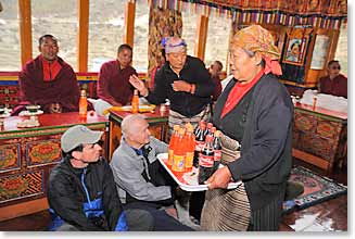 Refreshments are part of the Buddhist pooja.