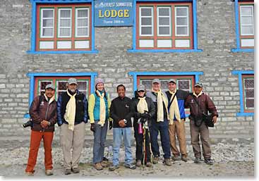 The BAI team at Thame's Everest Summiteer Lodge