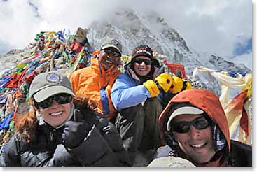 The team on the summit of Kala Patar