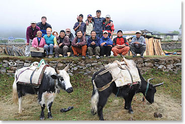 Everest base camp trekking team