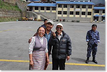 Ang Temba at the airstrip ready to go