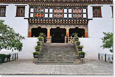 Visiting Tashichoedzong, the seat of the Bhutanese Government