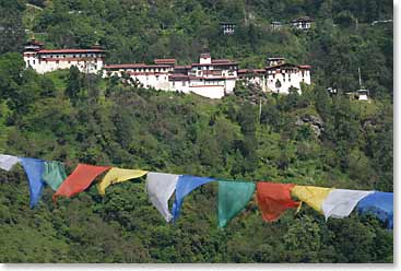 Our hotel in Trongsa has commanding views of the Dzong from the balconies off each of our rooms.