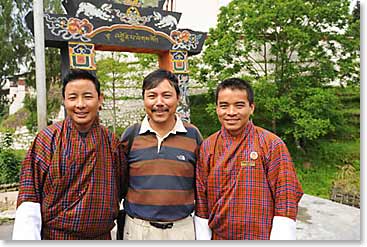 Tsering and Prim from Bhutan, Temba, Sherpa from Nepal