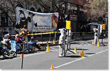 The Safety Zebras conducted a class in safe traffic practices for the children of La Paz on Sunday