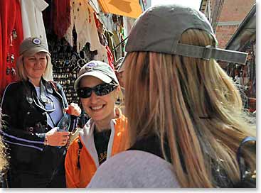 Karen, Bonnie and several of the rest of the group were quick to hit the streets of La Paz on Sunday after they arrived