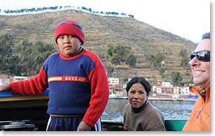 Our 13 year old boat captain and his assistant