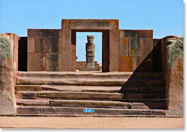 Monolith at ancient site of Tiahuanaco