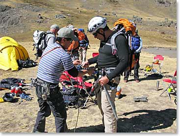 Our climbing school at base camp