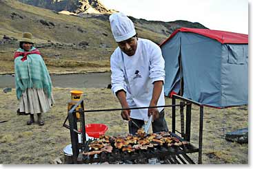 Our chief Simon cooking up a BBQ storm...yum