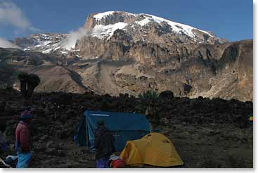 View of the wall from camp