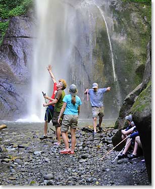 The waterfall helps to cool us off