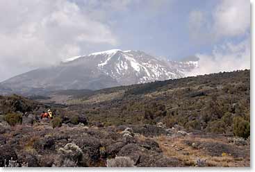 Fantastic views of Kilimanjaro along the way