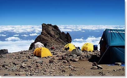 Lava Tower camp, where we will spend tonight