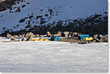 Crater Camp where the team spends the night