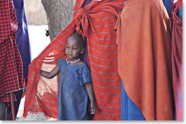 The Massai children are always intrigued by new visitors