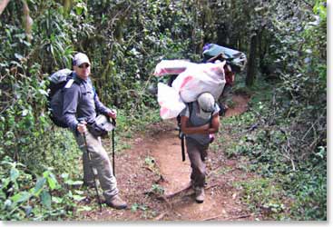 Brad starts off on the trail