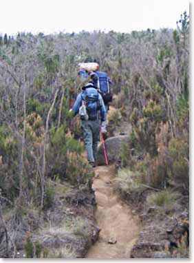Hiking through the desert terrain of the Moorlands