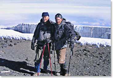 Father and son ontop of Kibo