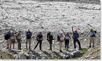 The team on their way for the hike