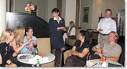 Kate meeting the first team after arriving back in St. Petersburg