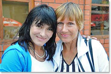 Karina's mother met us for barbeque at Cheget