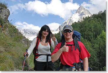 Kate and John along the trail to Green Hotel