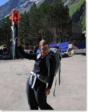Kate carrying the wands