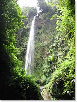 Famous waterfall on Mt. Meru