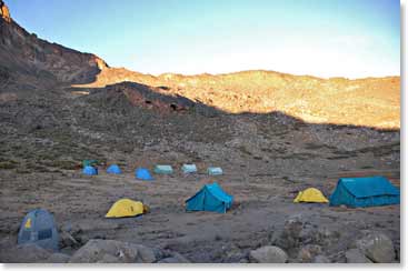 Our camp at the caves