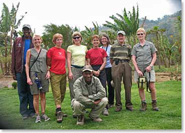 The group has a break to take a team photo