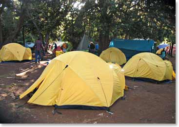 One of the many camps on route to summit