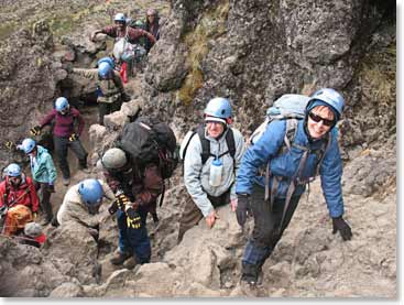 The team enjoys the scramble