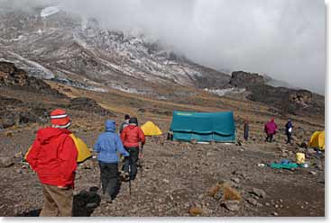 Arriving at Lava tower campsite, Kilimanjaro is getting closer and closer.